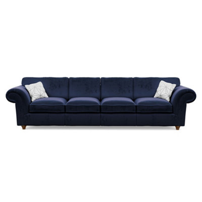 Windsor 4 Seater Midnight Sofa - Brown Feet