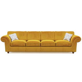 Windsor 4 Seater Saffron Sofa - Brown Feet