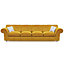 Windsor 4 Seater Saffron Sofa - Silver Feet