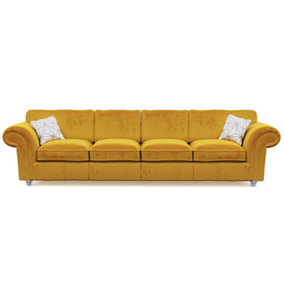 Windsor 4 Seater Saffron Sofa - Silver Feet