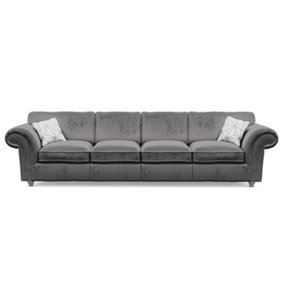 Windsor 4 Seater Steel Sofa - Silver Feet