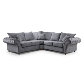 Windsor Corner Sofa in Soft Grey Linen