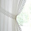 Windsor Cream Crushed Voile Panel with Marame Trim and Tie Back - Pair 140 x 137cm (55x54")