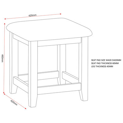 Windsor Dressing Table Stool Pebble Grey ( Fully Assembled )