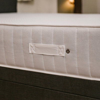 Windsor Extra Firm High Density Foam Supreme Divan Bed Set 4FT Small Double 2 Drawers Side - Naples Slate