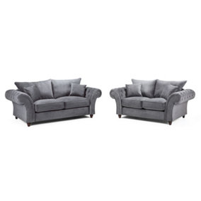 Windsor Fullback Sofa Grey 3+2 Seater Set