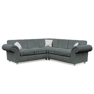 Windsor Granite Large Corner Sofa - Silver Feet