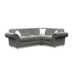 Windsor Granite Small Corner Sofa - Silver Feet