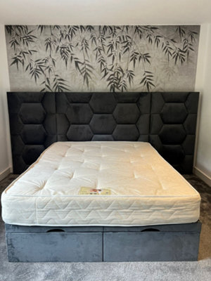 Windsor Hexagonal Design Extra Wide Headboard Bed Frame - Doorstep ...