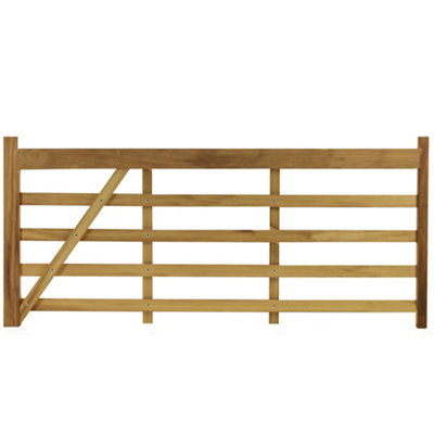 Windsor Iroko Gate - 0.9m Wide x 1.2m High (5 Rails) Left Hand Hung