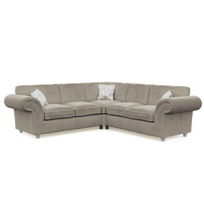 Windsor Mink Large Corner Sofa - Silver Feet