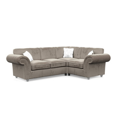 Windsor Mink Small Corner Sofa - Silver Feet