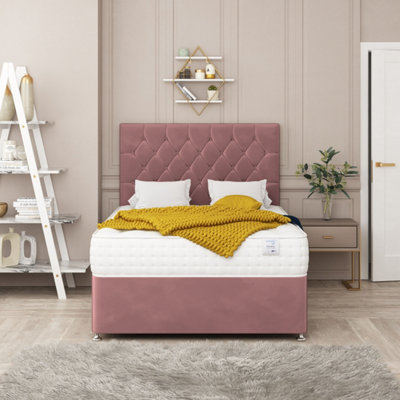 Windsor Plush Velvet Divan Bed with 2 Drawers and 54" Headboard
