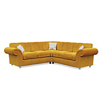 Windsor Saffron Large Corner Sofa - Silver Feet