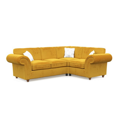 Windsor Saffron Small Corner Sofa - Brown Feet