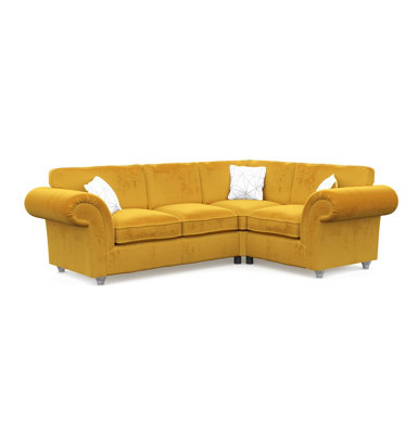 Windsor Saffron Small Corner Sofa - Silver Feet