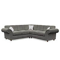 Windsor Steel Large Corner Sofa - Brown Feet