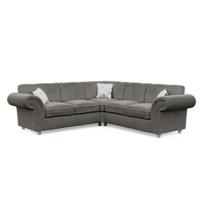 Windsor Steel Large Corner Sofa - Silver Feet