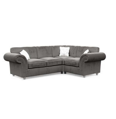 Windsor Steel Small Corner Sofa - Silver Feet