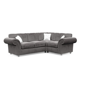 Windsor Steel Small Corner Sofa - Silver Feet