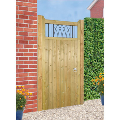 Windsor Tall Single Garden Gate - Pressure Treated Scandinavian Redwood - W900 x H1800 mm