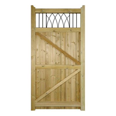 Windsor Tall Single Garden Gate - Pressure Treated Scandinavian Redwood - W900 x H1800 mm - 3
