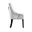 Windsor Velvet Upholstered Dining Chair Dining Room Kitchen Living Room, Diamond Tufted Button Back Knocker, Single, Light Grey