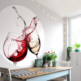 Wine Glasses Mural - 144x144cm - 5425-R