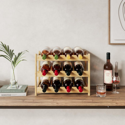 Small Cupboard Wine Rack Wine Cork Holder BMOSU Bamboo Wine Rack