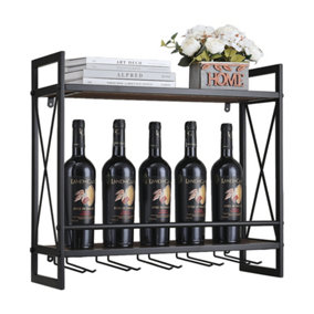 Wine Rack 2 Tier Free Standing Wine Storage Holder for Cabinet Countertop