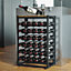 Wine Rack Free Standing 6-Tier 30 Bottles Wine Holder Display Storage Shelves with Metal Frame and Table Top