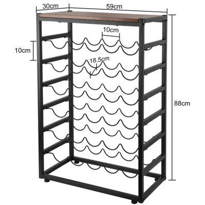 Wine Rack Free Standing 6-Tier 30 Bottles Wine Holder Display Storage Shelves with Metal Frame and Table Top - 4