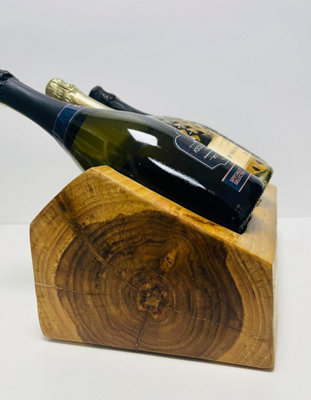 Wine Rack Rustic Wooden Champagne Holder For Counter Top Kitchen Bar ...
