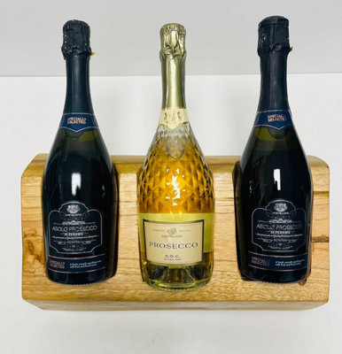 Wine Rack Rustic Wooden Champagne Holder For Counter Top Kitchen