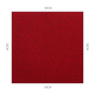 Wine Red Carpet Tiles Heavy Duty 20 Piece 5SQM Commercial Office Home Shop Retail Flooring - 5