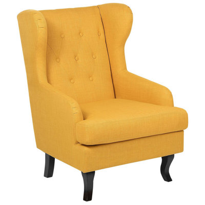 Wingback Chair ALTA Fabric Yellow