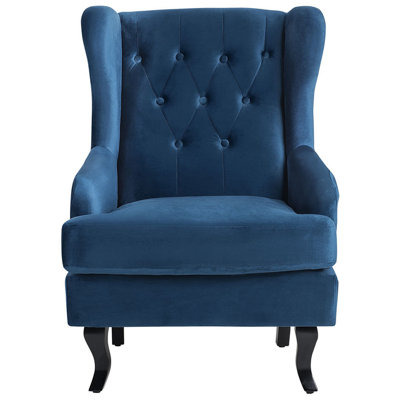 Wingback Chair ALTA Velvet Dark Blue