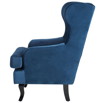 Wingback Chair ALTA Velvet Dark Blue