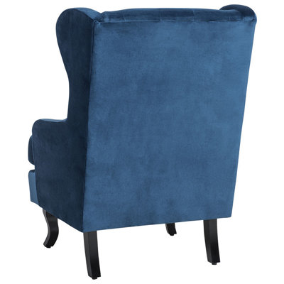 Wingback Chair ALTA Velvet Dark Blue