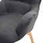 Wingback Chair with Footstool Dark Grey VEJLE