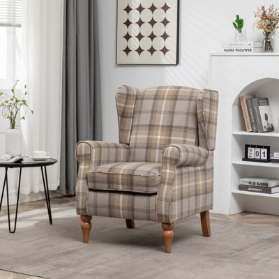 Green check armchair hot sale