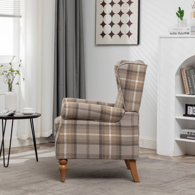 Teddy Fabric Wingback Chair with Soft Padded Cozy Armchair