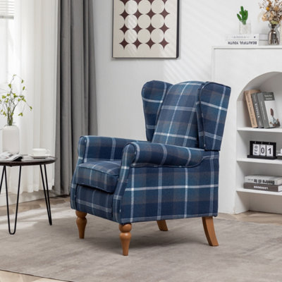 Blue armchairs deals living room