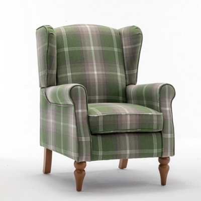 Green check armchair discount