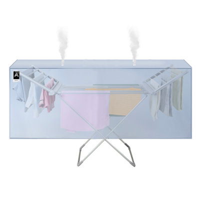 Winged Heated Clothes Airer with Heat Retention Cover Set 230W Electric ...
