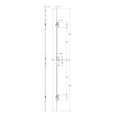 Winkhaus 2 Hook Espag Lock Cobra - 45mm BS