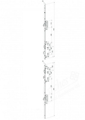 Winkhaus Stable Door 2 Hook Lock - 45mm Backset