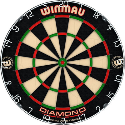 Winmau Professional Dart Set includes Diamond Plus Dartboard, Black Surround, 2 Sets of Darts, Official Oche Line