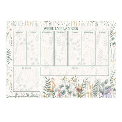 Winnie the Pooh Meadow A4 Desk Pad White/Green (29cm x 21cm x 0.6cm)