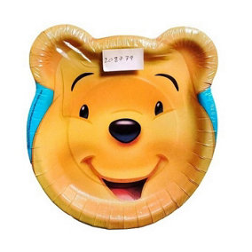 Winnie the Pooh Shaped Party Plates (Pack of 8) Yellow (One Size)